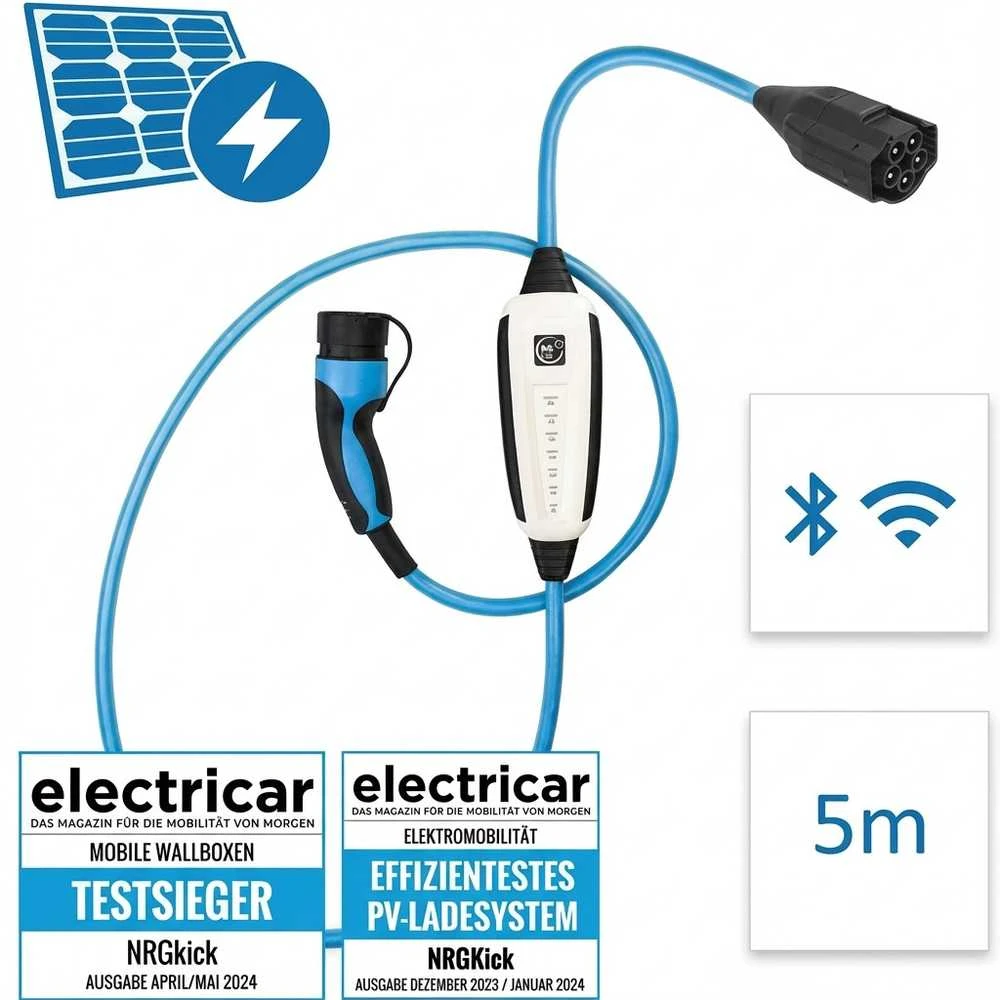 Įkroviklis NRGkick 32A Pure for PV-User WLAN + Bleutooth, GSM/GPS/SIM 22kW 5m (12601000-30001002)