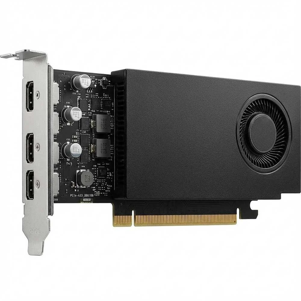 Vaizdo plokštė NVIDIA A400 4 GB GDDR6 64 bitų, žemo profilio, PCIe 4.0 x8, vienas lizdas, 4 x Mini DisplayPort 1.4a, 50 W, LP laikiklis