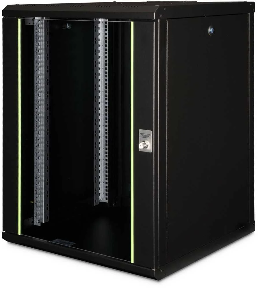 Digitus Sieninė spintelė, unikali serija | DN-19 16U-6/6-SW | 82 x 60 x 60 cm | Juodas