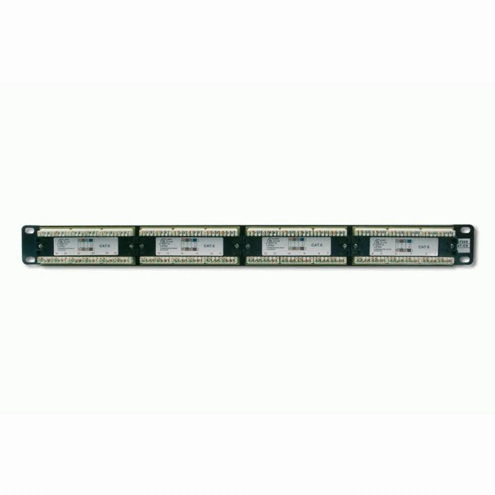 Assmann Electronic DIGITUS Patch Panel 19colių 24Port Cat6 neekranuotas juodas RAL 9005 kabelio montavimas apie LSA be LSA dangtelio