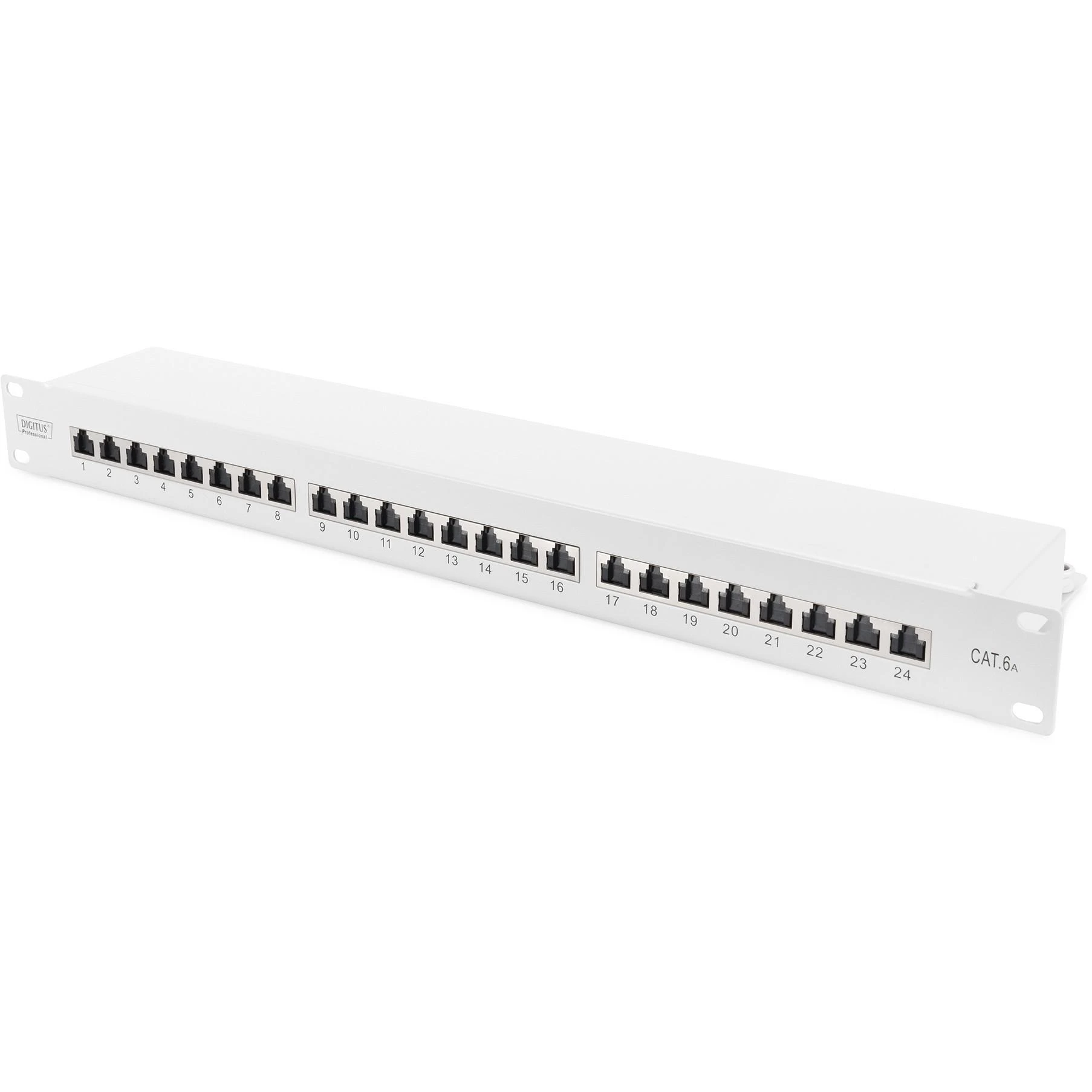 Assmann Electronic DIGITUS Komutacinė panelė 1HE 24 prievadų Cat6a ekranuota šviesiai pilka