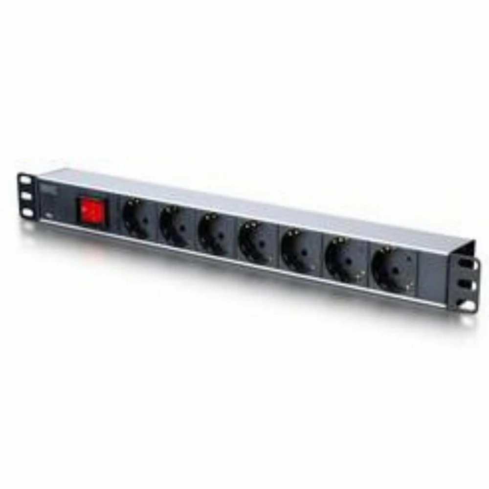 Assmann Electronic DIGITUS 19inch Outlet stripe 7x su įjungimo/išjungimo jungikliu juodas 16A 4000W Alu