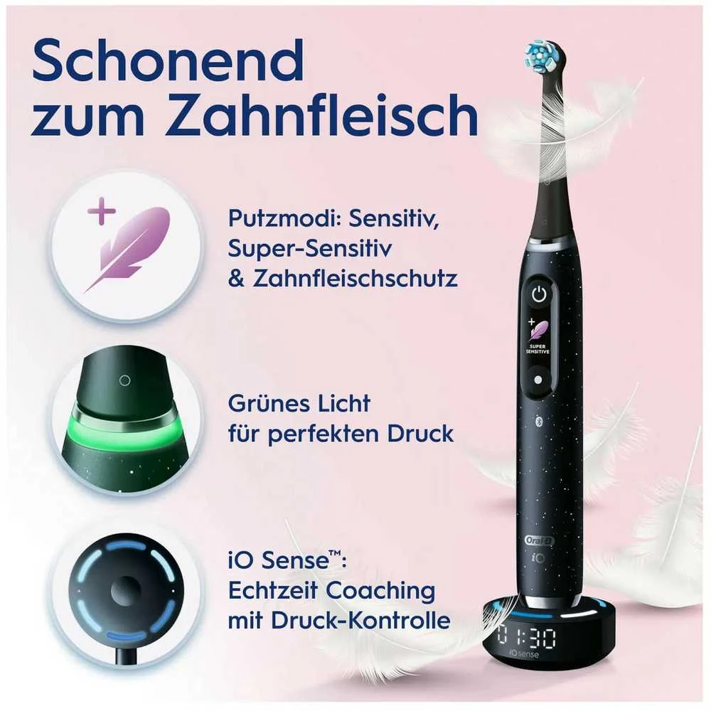 Oral-B iO Series 10 Juodas Onyx Luxe dantų šepetėlis