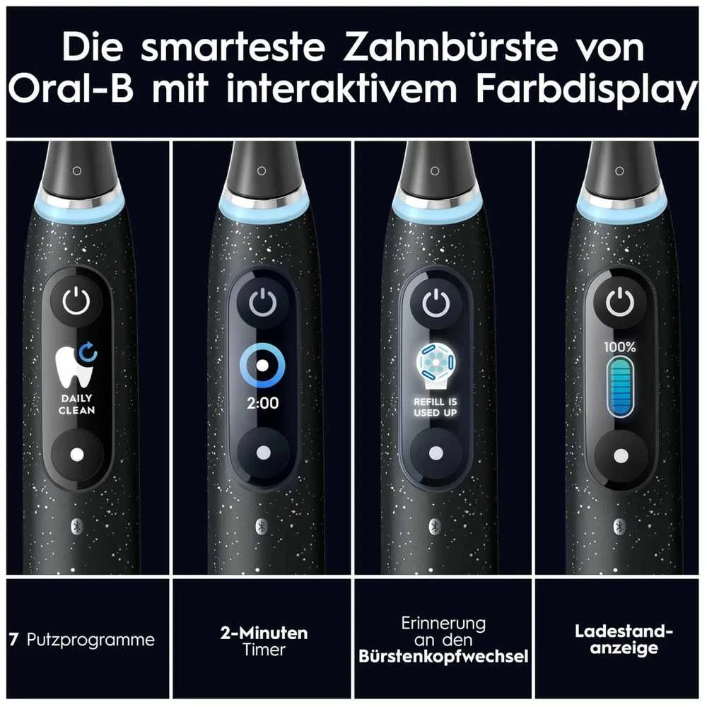 Oral-B iO Series 10 Juodas Onyx Luxe dantų šepetėlis