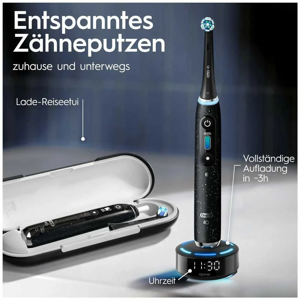 Oral-B iO Series 10 Juodas Onyx Luxe dantų šepetėlis