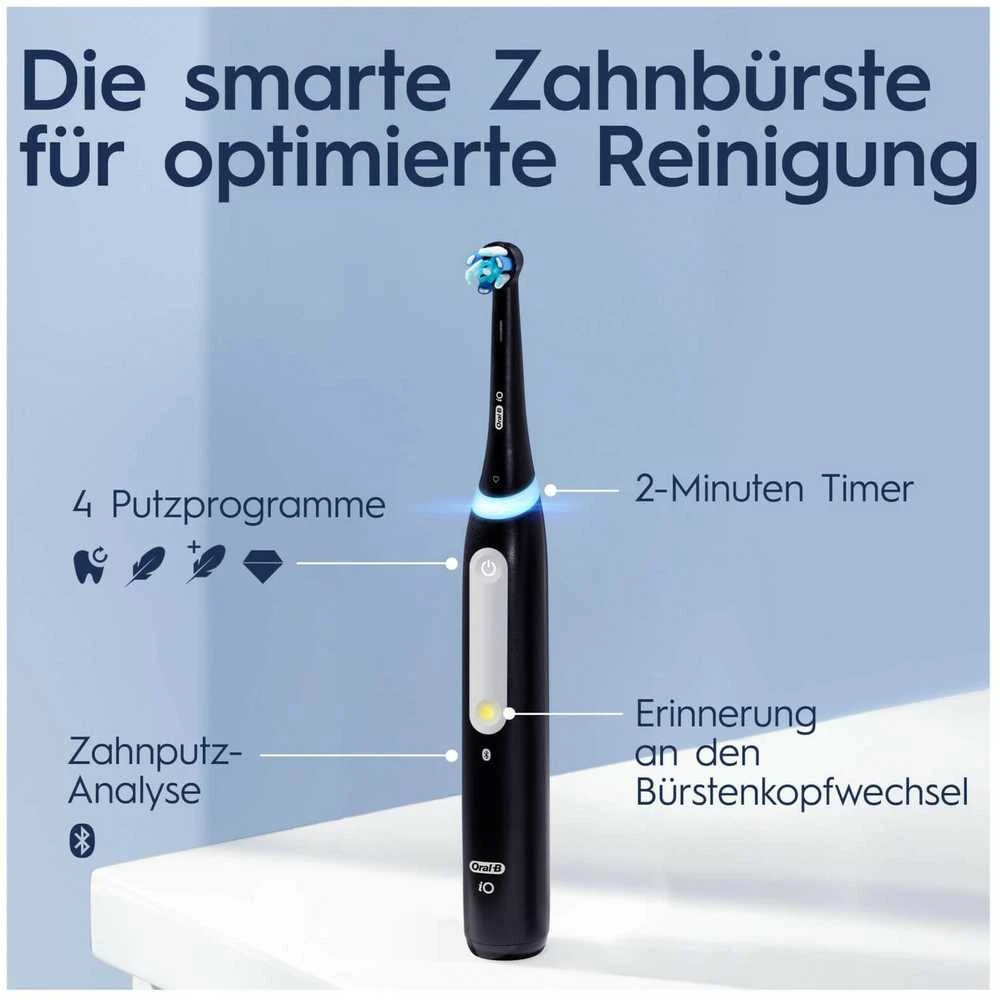 Elektrinis dantų šepetėlis Oral-B iO Series 4, juodos spalvos