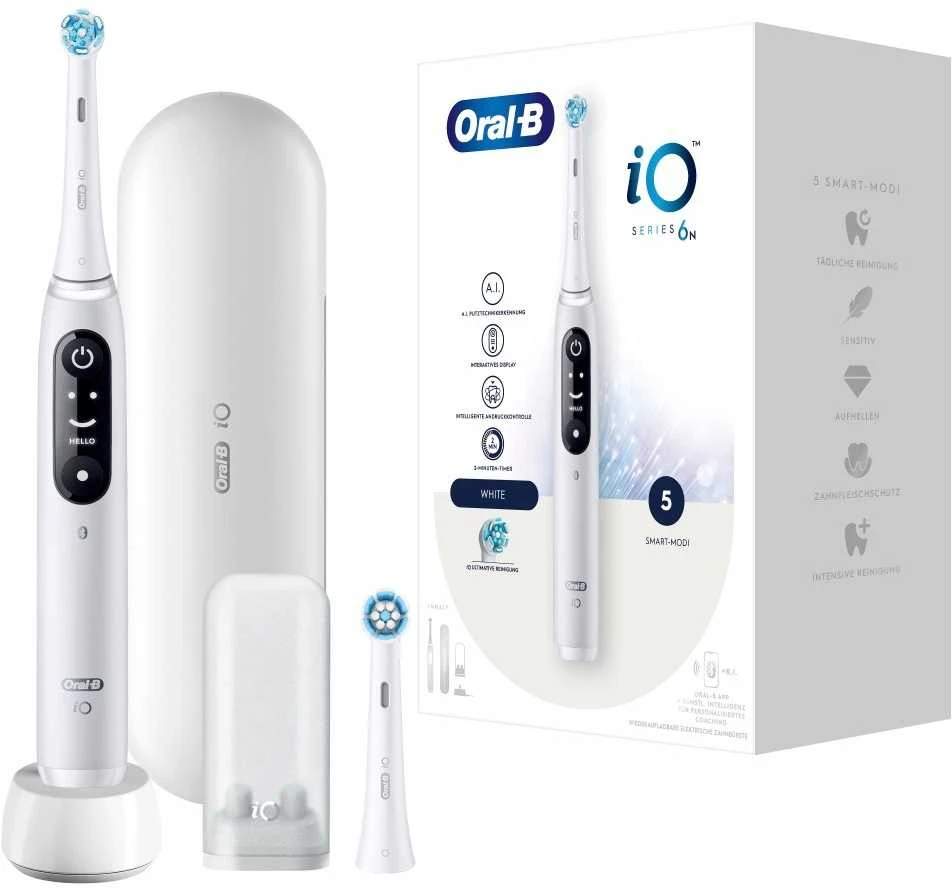 Elektrinis dantų šepetėlis Oral-B iO Series 6, Baltas