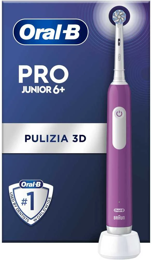 Oral-B Elektrinis dantų šepetėlis | Pro Junior 6+ | Įkraunamas | For children | Šepetėlių skaičius galvutės įeina 1 | Number of teeth brushing modes 3 | Violetinė