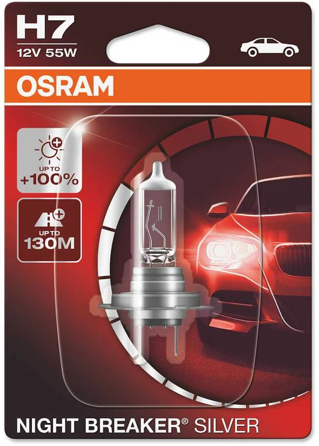 Osram lemputės Sidabrinis +100%, H7, 55W
