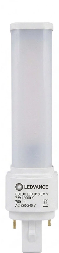 Osram 7W LED lemputė DULUX, G24d-2, baltos matinės sp., 3000K
