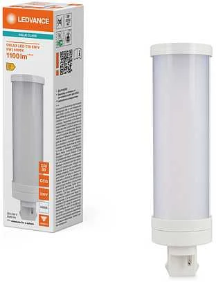 Ledvance 9W LED lemputė DULUX, GX24d-3, baltos matinės sp., 4000K