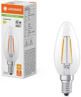 Ledvance 1,8W LED lemputė CLASSIC B, E14, skaidri, 300°, 2700K