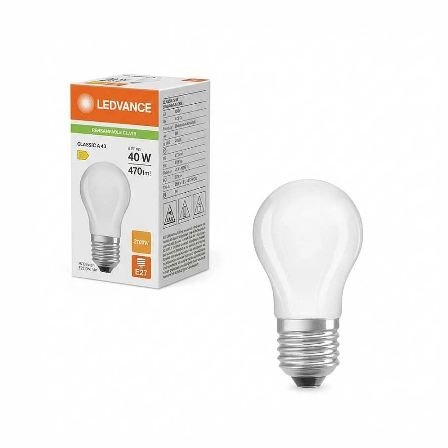 Osram 3,4W LED lemputė CLASSIC P, E27, matinės baltos sp., 300°, 2700K