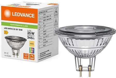 Osram 3,4W LED lemputė MR16, GU5.3, MR16, skaidri, 36°, 3000K, dimeriuojama