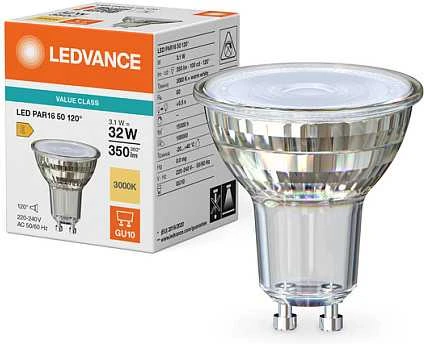 Osram 3,1W LED lemputė, GU10, PAR16, 120°, 3000K