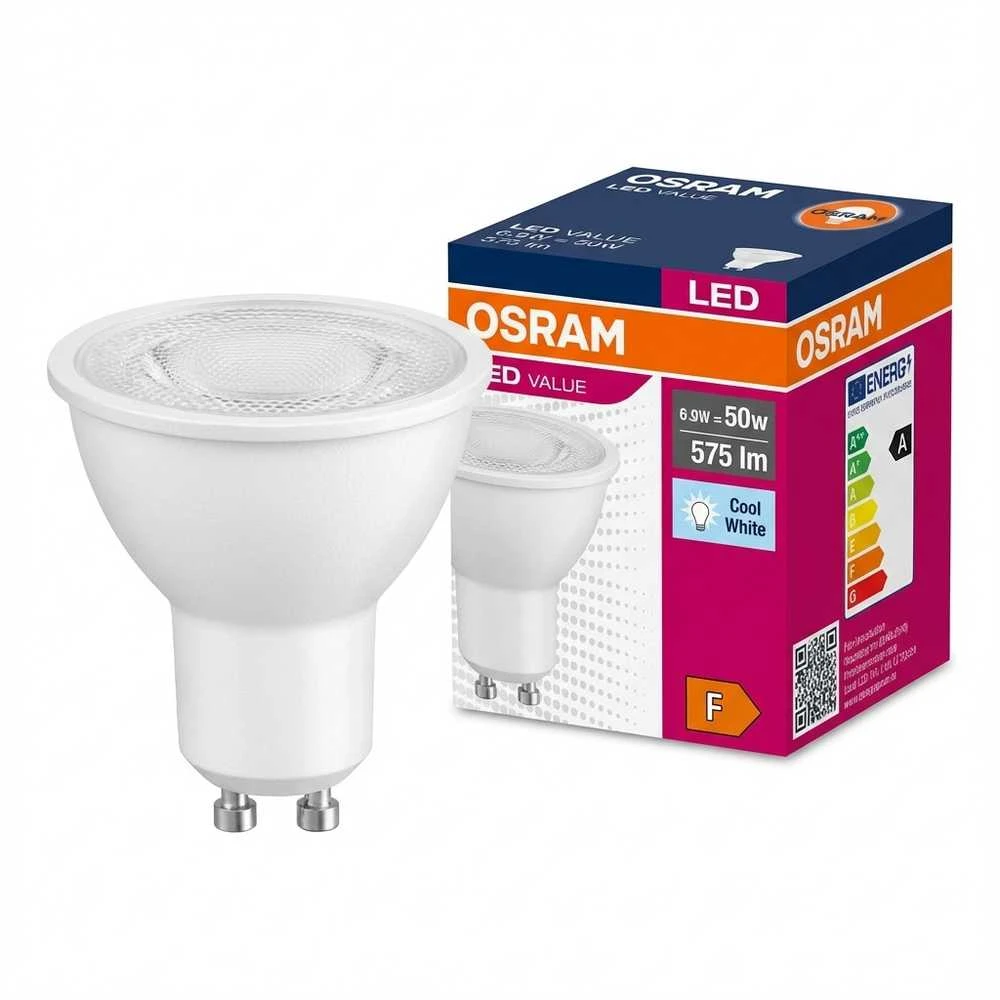Osram 6,9W LED lemputė, GU10, PAR16, 120°, 2700K, dimeriuojama