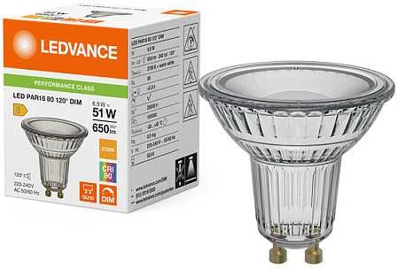 Osram 6,9W LED lemputė, GU10, PAR16, 120°, 2700K, dimeriuojama
