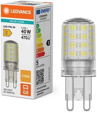 Osram 4,2W LED lemputė, G9, skaidri, 2700K