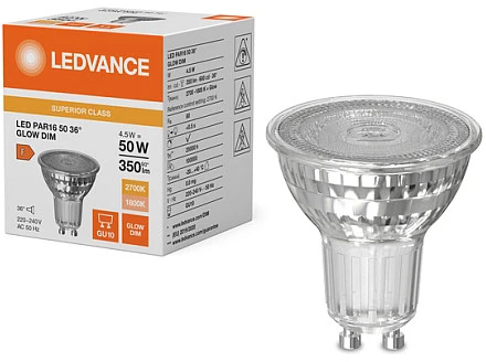 Osram 4,5W LED lemputė, GU10, 1800…2700K, dimeriuojama