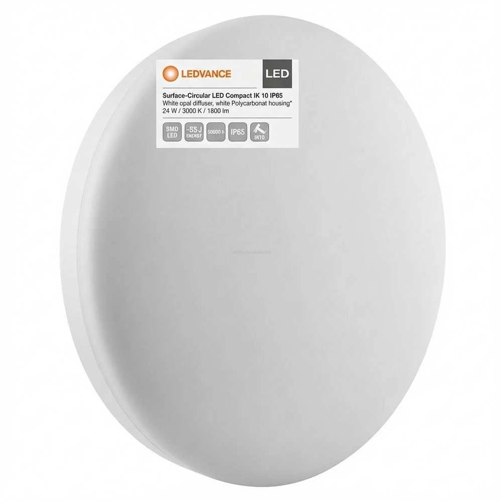 Sieninis šviestuvas Osram <p>Lubų ašis COMPACT IK10 24 W 3000 K IP65 WT</p>