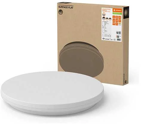 Sieninis šviestuvas Osram 19/27W LED paviršinis šviestuvas FLAT ROUND, baltas, 3000/4000K, su EVERLOOP, MULTI SELECT funkcijomis ir judesio davikliu