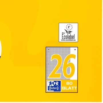 Oxford Oxford Collegeblock A4+220x295mm 80 Bl. Kariert Rand baltas R