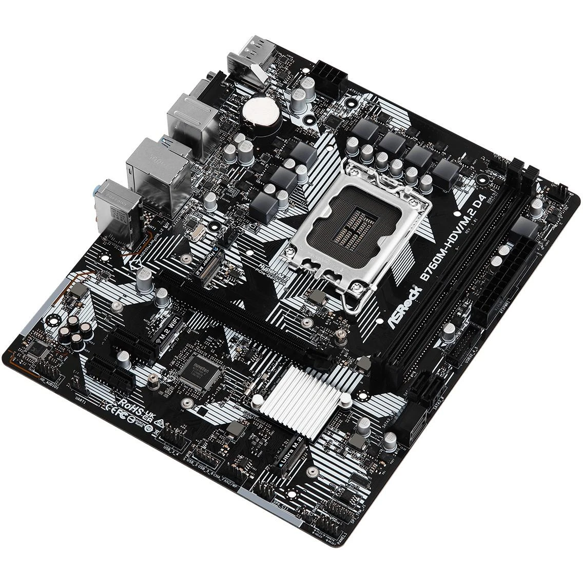 Pagrindinė plokštė ASRock B760M-HDV/M.2 D4/LGA1700/Micro-ATX/Intel B760