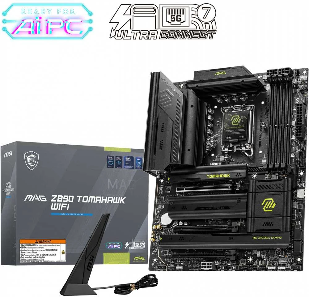 Pagrindinė plokštė MSI MAG Z890 TOMAHAWK WIFI | Procesorių šeima Intel | Procesoriaus lizdas LGA1851 | DDR5 UDIMM | Palaikomos standžiojo disko sąsajos SATA, M.2 | SATA jungčių skaičius 4