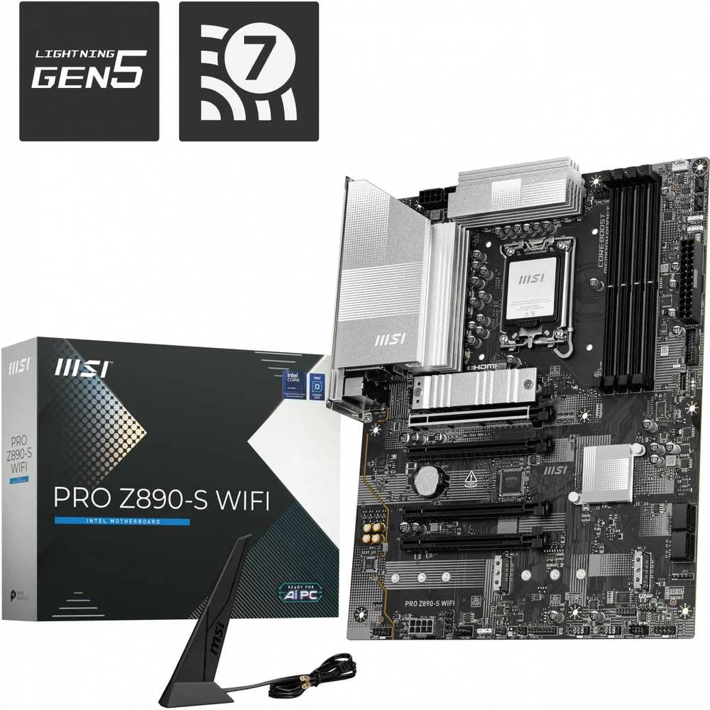 Pagrindinė plokštė MSI PRO Z890-S WIFI LGA1851 MB 4xDDR5 4xM.2