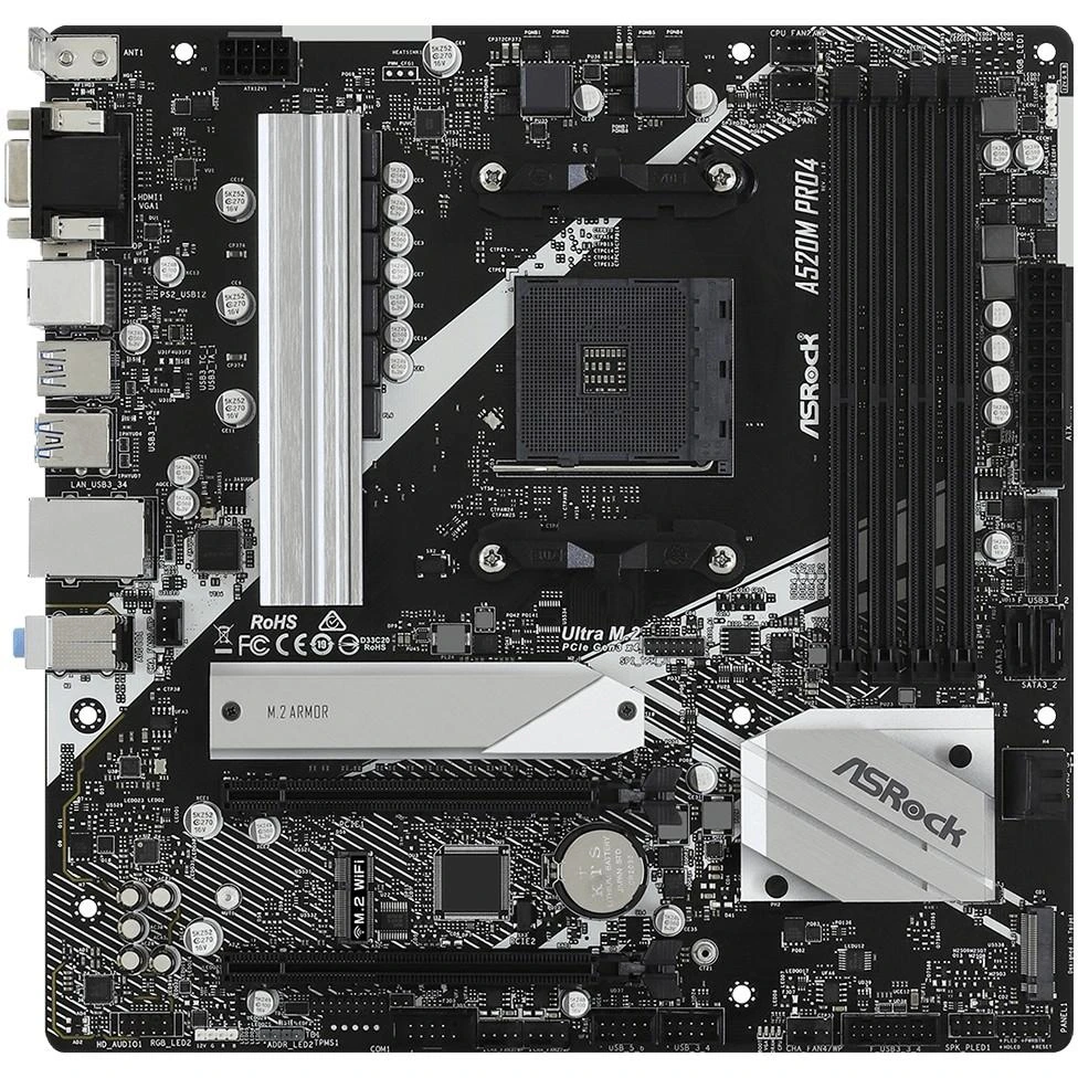 ASROCK A520M PRO4 AM4 2xDDR4 mATX MB