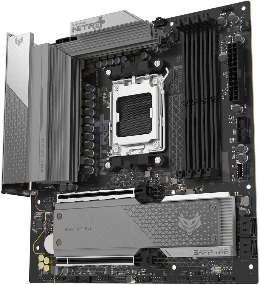 Pagrindinė plokštė Sapphire NITRO+ B850M WIFI AMD B850 Socket AM5 micro ATX plokštė
