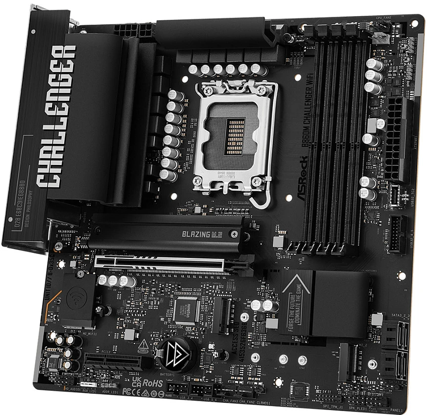 „Asrock B860M Challenger WiFi Intel B860 LGA 1851“ (V1 lizdas) „micro ATX“ pagrindinė plokštė