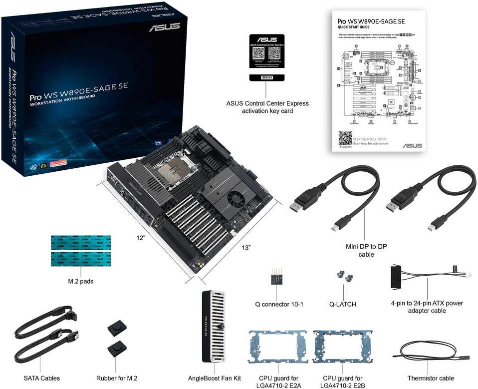 Pagrindinė plokštė Asus ASUS PRO WS W890E-SAGE SE (INTEL,4710,DDR5,EBB)