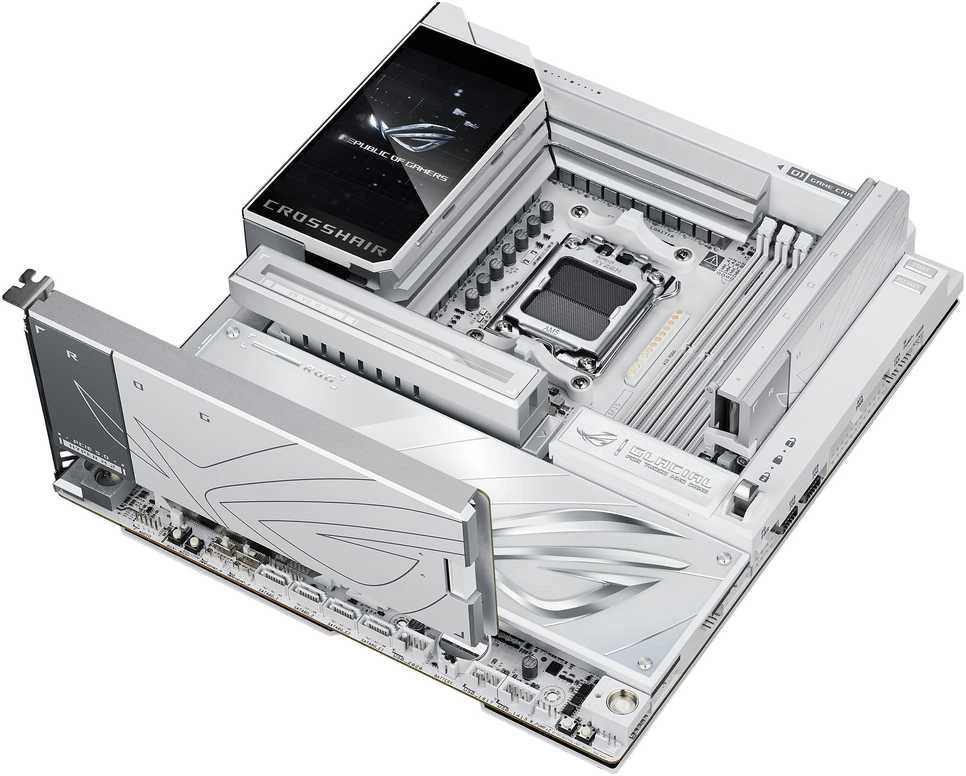 Pagrindinė plokštė ASUS ROG CROSSHAIR X870E GLACIAL AMD X870E Socket AM5 išplėstinis ATX