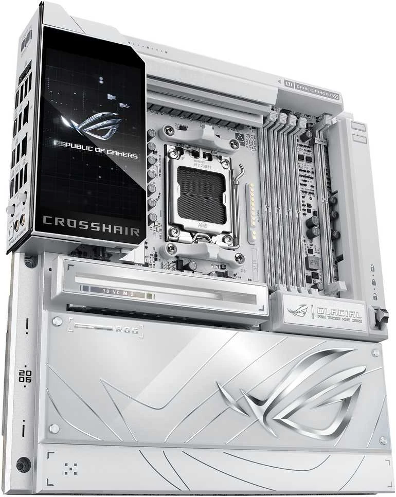 Pagrindinė plokštė ASUS ROG CROSSHAIR X870E GLACIAL AMD X870E Socket AM5 išplėstinis ATX