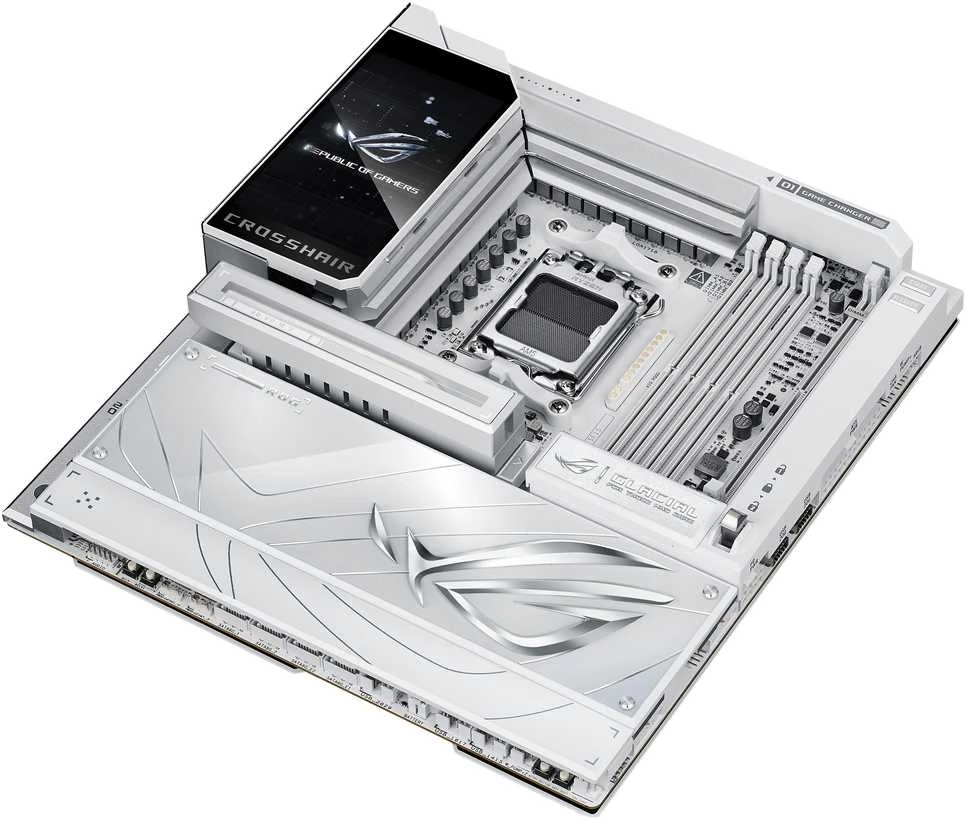 Pagrindinė plokštė ASUS ROG CROSSHAIR X870E GLACIAL AMD X870E Socket AM5 išplėstinis ATX