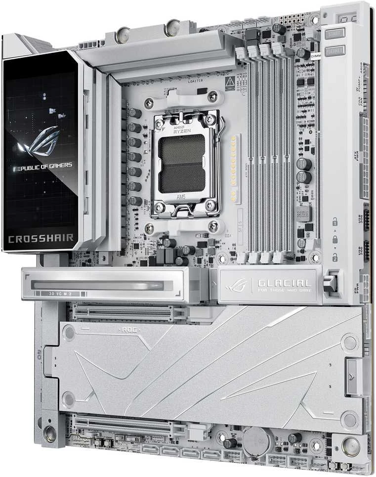 Pagrindinė plokštė ASUS ROG CROSSHAIR X870E GLACIAL AMD X870E Socket AM5 išplėstinis ATX