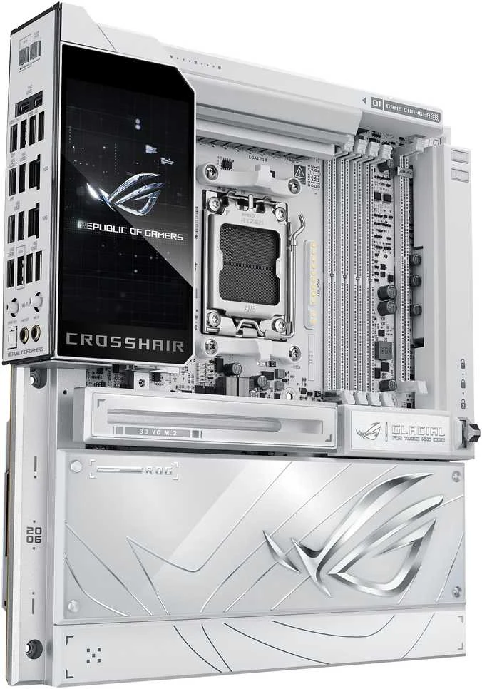 Pagrindinė plokštė ASUS ROG CROSSHAIR X870E GLACIAL AMD X870E Socket AM5 išplėstinis ATX