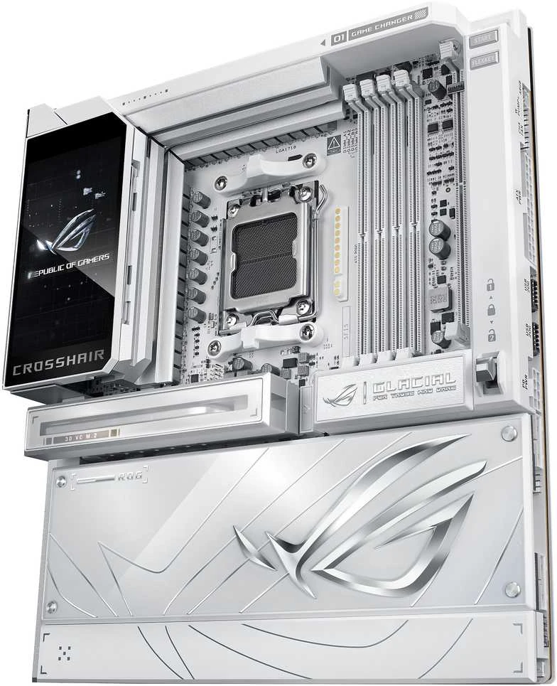 Pagrindinė plokštė ASUS ROG CROSSHAIR X870E GLACIAL AMD X870E Socket AM5 išplėstinis ATX
