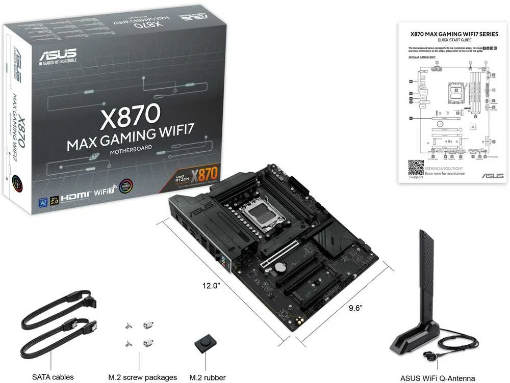 Pagrindinė plokštė ASUS X870 MAX GAMING WIFI7 AM5 MB 4xDDR5