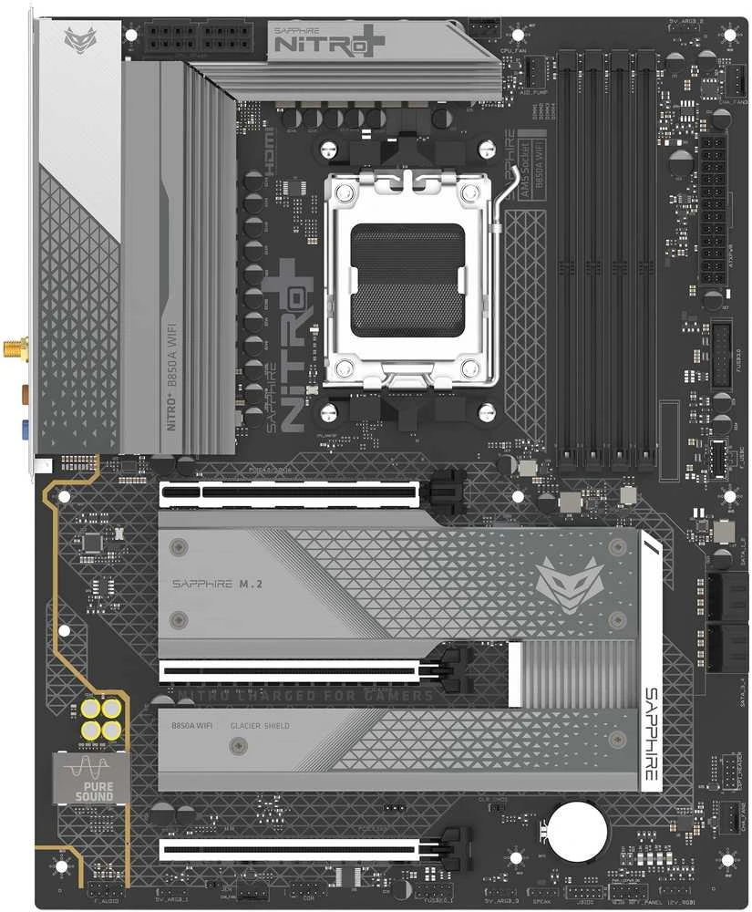 Sapphire NITRO+ B850A WIFI 7 AMD B850 Socket AM5 micro ATX pagrindinė plokštė