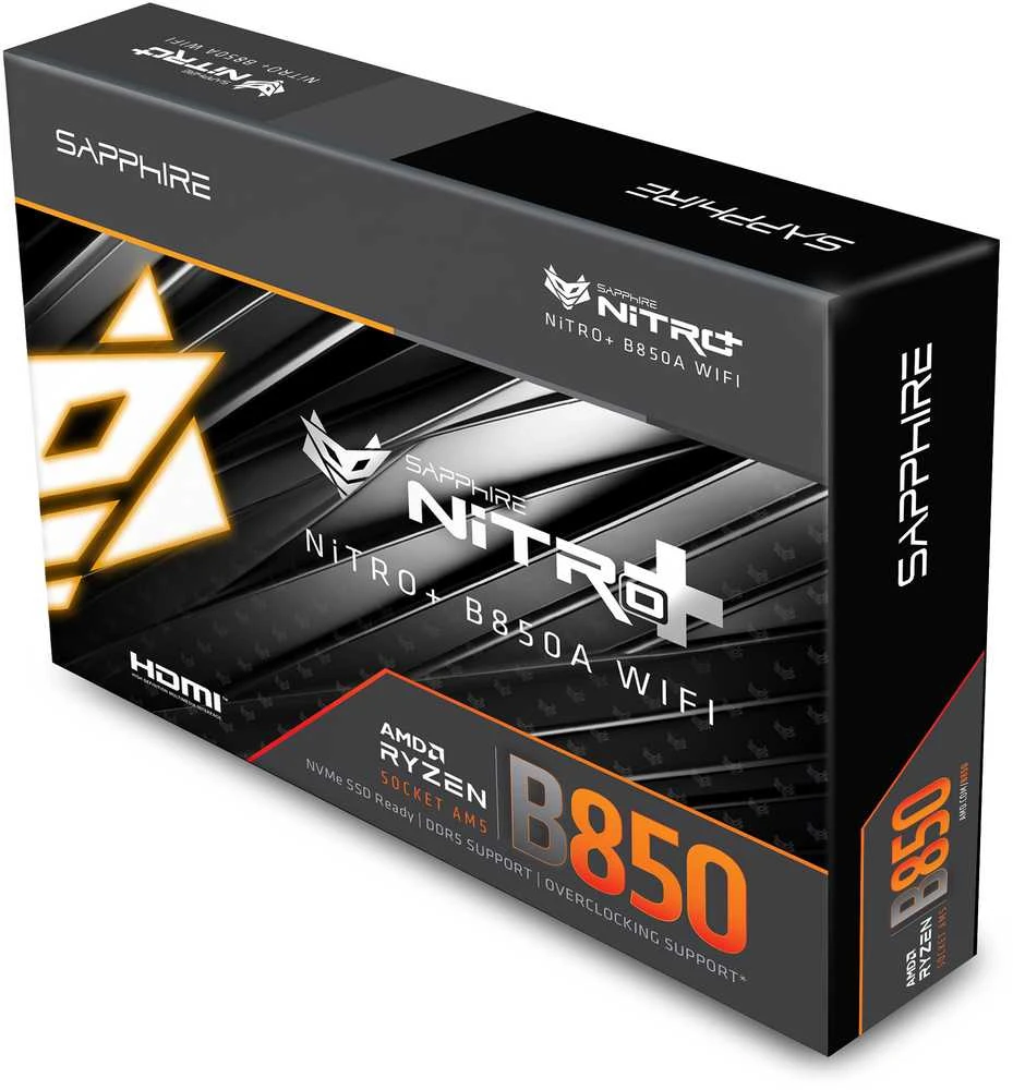 Sapphire NITRO+ B850A WIFI 7 AMD B850 Socket AM5 micro ATX pagrindinė plokštė