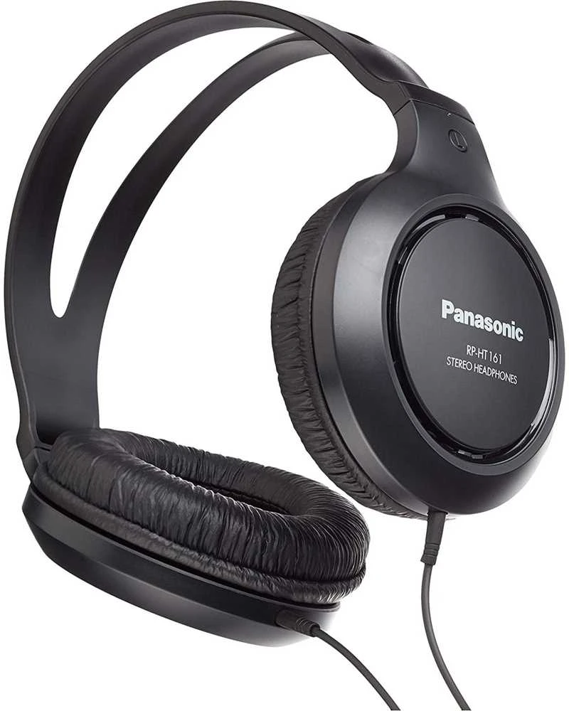 HiFi ir TV ausinės Panasonic RP-HT161 30mm, 2m laidas, juodos