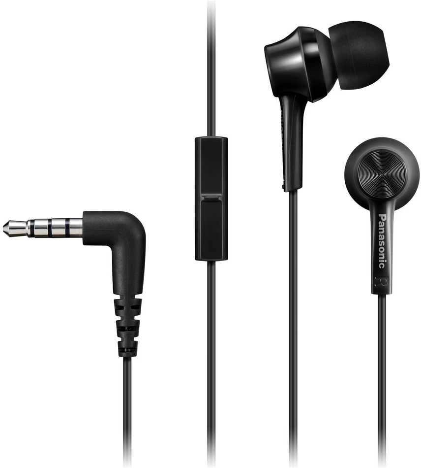 Į ausis įkišamos ausinės su mikrofonu Panasonic RP-TCM115E-K, Juodos