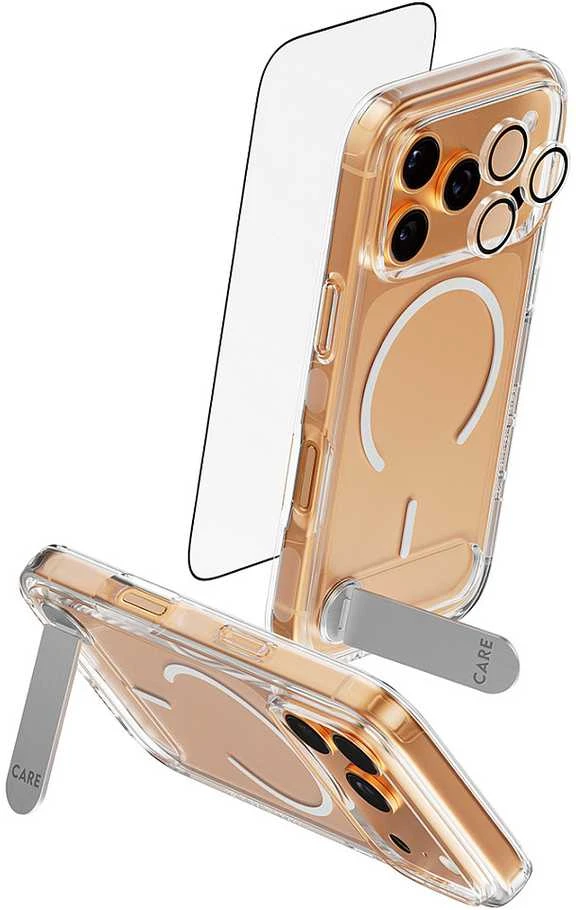 Panzer Glass „CARE by PanzerGlass Feature Kick 3in1“ dėklas + stiklas + objektyvo apsaugos rinkinys, skirtas „iPhone 17 Pro“