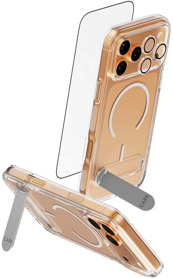 „Panzer Glass CARE by PanzerGlass Feature Kick 3in1“ dėklas + stiklas + objektyvas, skirtas „iPhone 17 Pro Max“