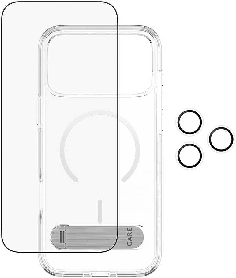 „Panzer Glass CARE by PanzerGlass Feature Kick 3in1“ dėklas + stiklas + objektyvas, skirtas „iPhone 17 Pro Max“