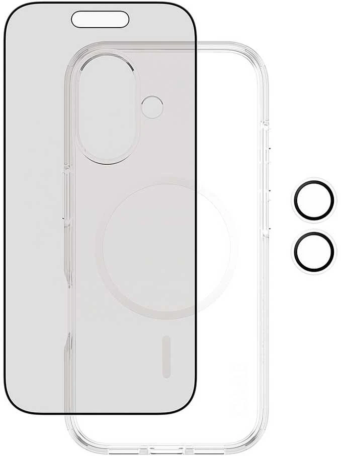 Panzer Glass „CARE by PanzerGlass“ flagmaninis „Privacy 3-in-1“ dėklas + privatumo stiklas + objektyvas, skirtas „iPhone 17“
