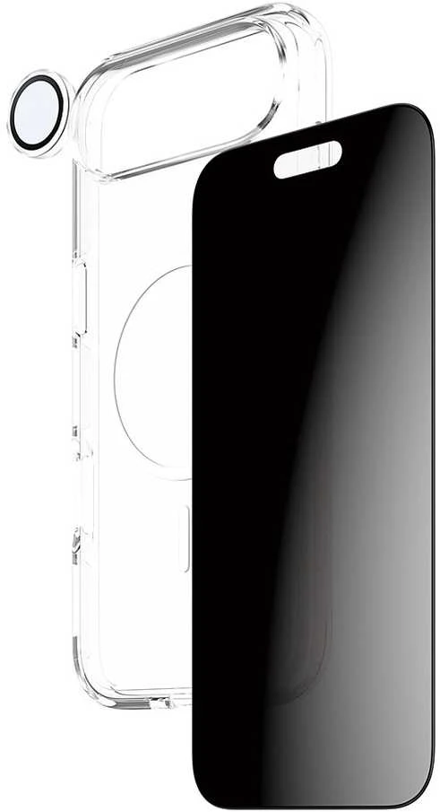 Panzer Glass „CARE by PanzerGlass“ flagmaninis „Privacy 3-in-1“ dėklas + privatumo stiklas + objektyvas, skirtas „iPhone Air“