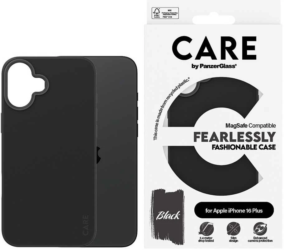 Panzer Glass CARE by PanzerGlass Fashion Apple iPhone 16 Plus 6.7" dėklas telefonui juodos spalvos/dėklas telefonui juodos spalvos MagSafe 1379